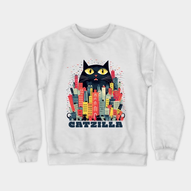 Catzilla Crewneck Sweatshirt by aphian